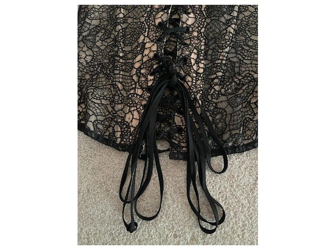 Autre Marque Cadolle Paris - Top oder Korsett Maison Cadolle Paris - Schwarze Spitze und Puder T. S Beige - Ansicht 10