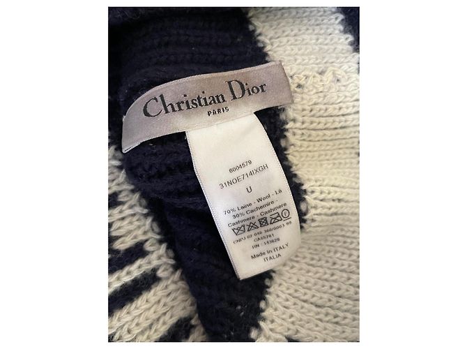 Berretto Dior in lana e cashmere blu navy - vista 5