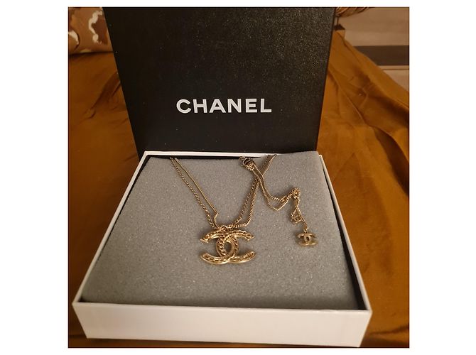 Collana Chanel a Doppia Catena Oro D'oro - vista 3