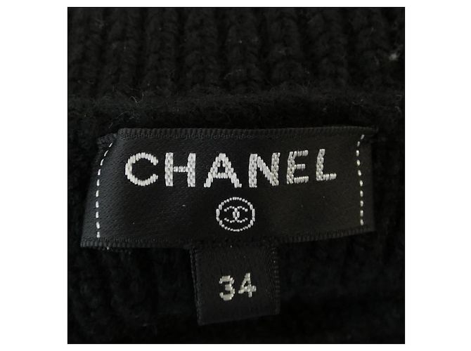 Chanel Cashmere-Kleid Schwarz Weiß Rot - Ansicht 5