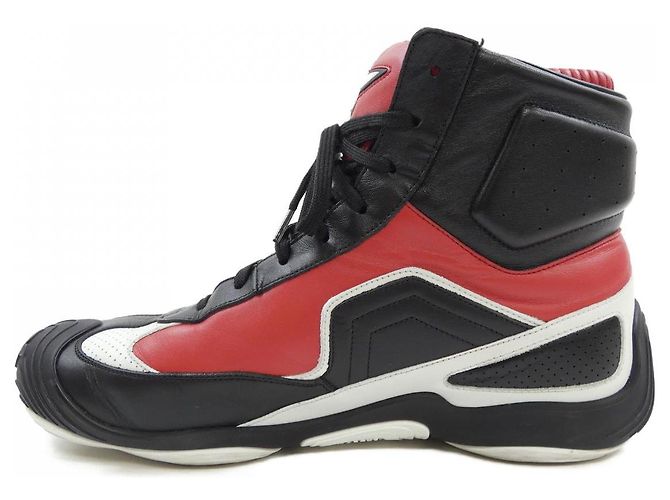 Baskets de course LV Footprint de Louis Vuitton Noir Blanc Rouge - vue 2