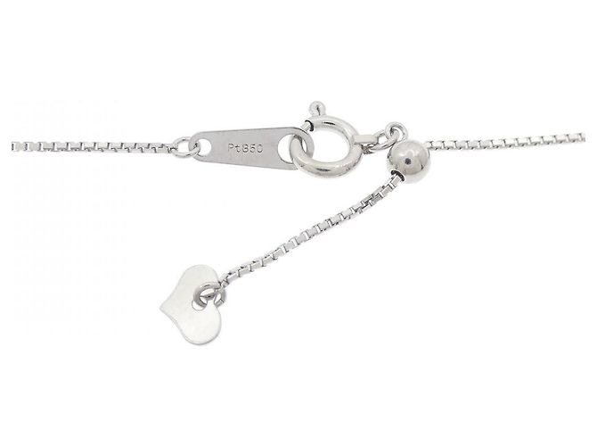 Autre Marque Platin-Diamant-Halskette Silber - Ansicht 5