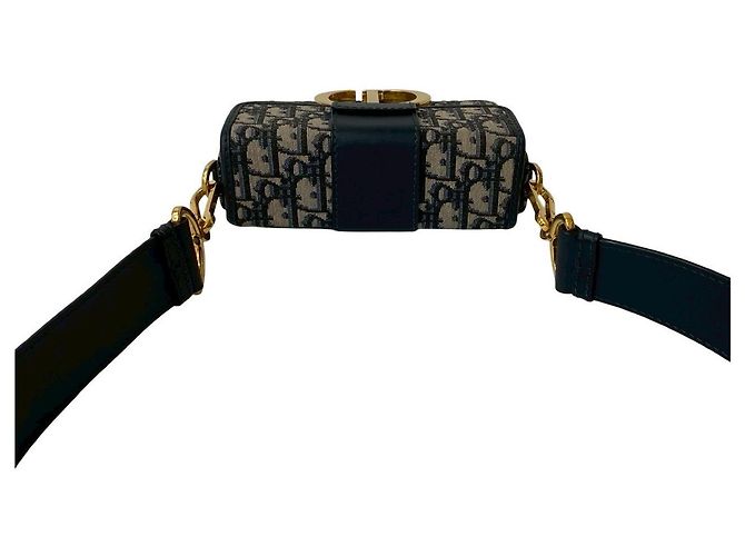 Mini borsa a spalla in tela e pelle obliqua 30 Montaigne Christian Dior Blu Blu navy - vista 5