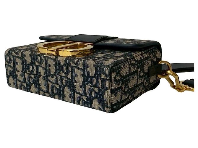 Mini borsa a spalla in tela e pelle obliqua 30 Montaigne Christian Dior Blu Blu navy - vista 9