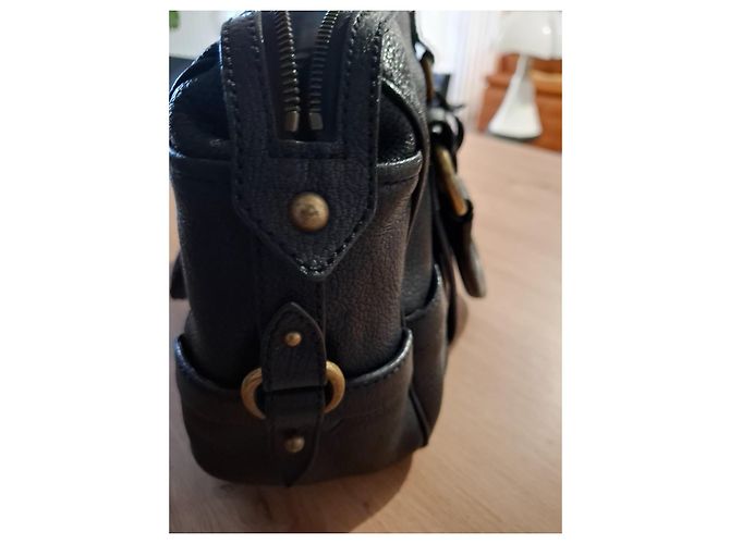 Borsa a mano Céline in pelle di struzzo nera Nero - vista 10