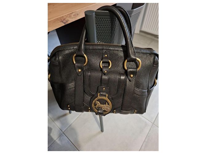 Borsa a mano Céline in pelle di struzzo nera Nero - vista 2
