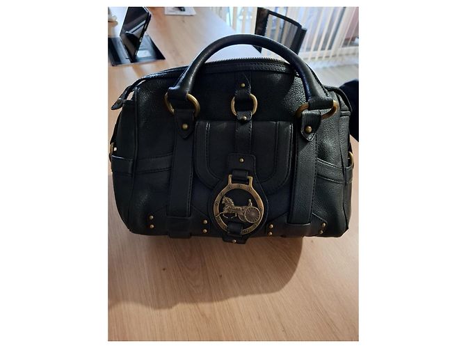 Borsa a mano Céline in pelle di struzzo nera Nero - vista 4