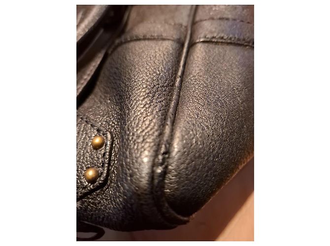 Borsa a mano Céline in pelle di struzzo nera Nero - vista 8