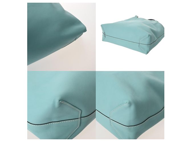 Hermès Borsa Tote Double Sens 45 in Blu Atoll e Grigio Perla - vista 10