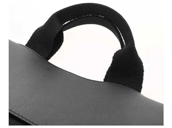 Hermès HERMES Valparaiso MM Borsa a mano in tela chevron nera Nero - vista 5