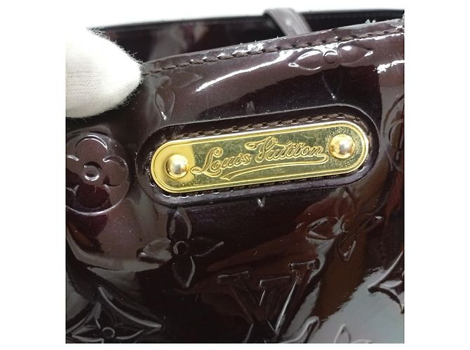 Borsa Louis Vuitton Vernis Amaranth Wilshire MM Bordò - vista 5