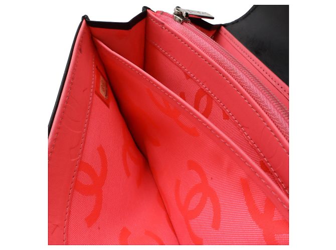 Chanel Cambon Coco Mark Bifold Langbörse Schwarz Pink - Ansicht 10