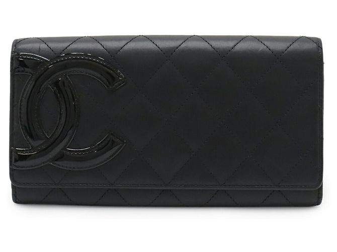 Chanel Cambon Coco Mark Bifold Langbörse Schwarz Pink - Ansicht 2
