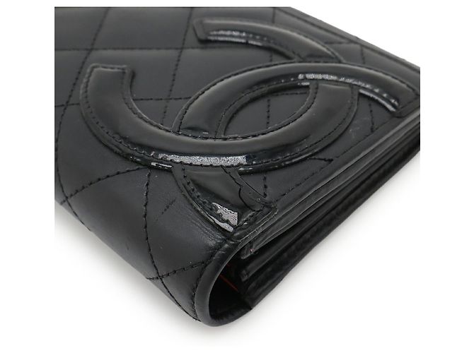 Chanel Cambon Coco Mark Bifold Langbörse Schwarz Pink - Ansicht 4