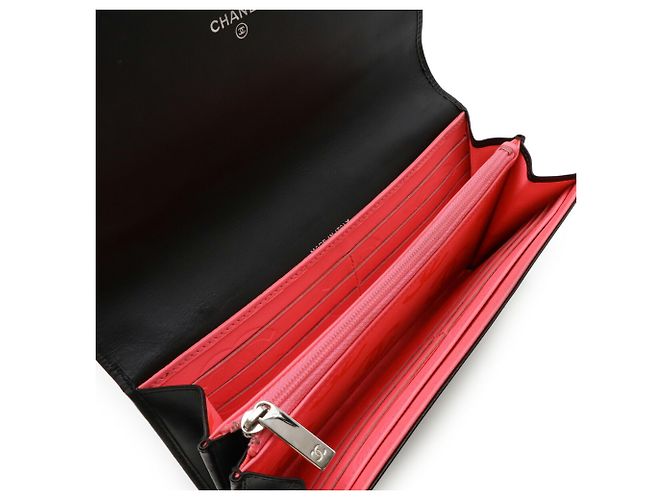 Chanel Cambon Coco Mark Bifold Langbörse Schwarz Pink - Ansicht 6