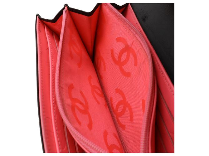 Chanel Cambon Coco Mark Bifold Langbörse Schwarz Pink - Ansicht 8