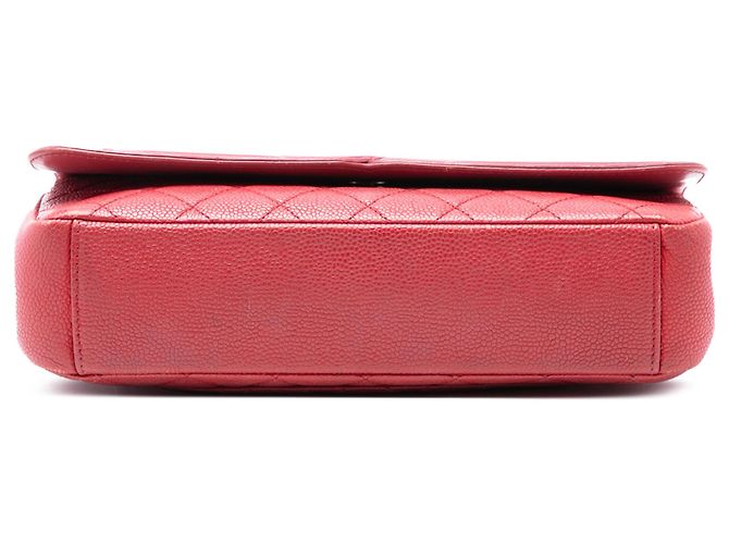 Chanel Rosso Medio Caviar Trapuntato CC Filigrana Flap - vista 3
