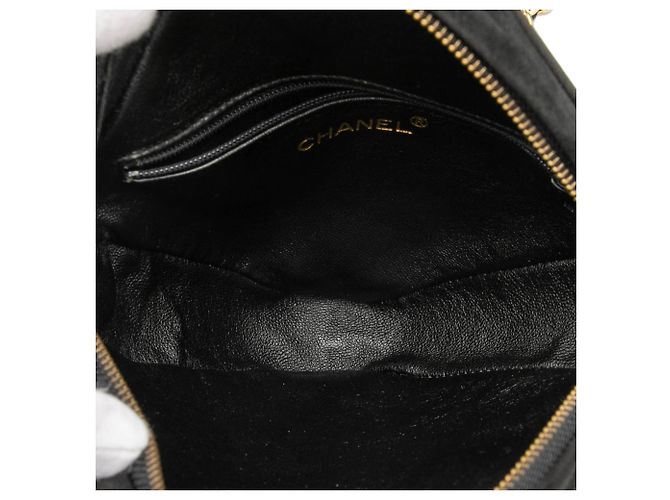 Borsa con frange in suede trapuntato nero CC di Chanel - vista 4