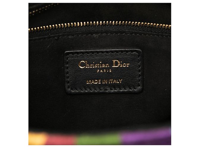 Dior Marrone Medio Tela Perlata e Ricamata Tarot Giudizio Lady Dior Beige - vista 5