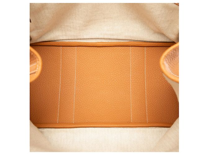 Borsa Garden Party 36 in Negonda marrone Hermès Caramello - vista 4