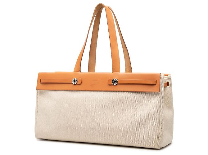 Hermès Brown Toile Herbag Cabas MM Braun - Ansicht 2
