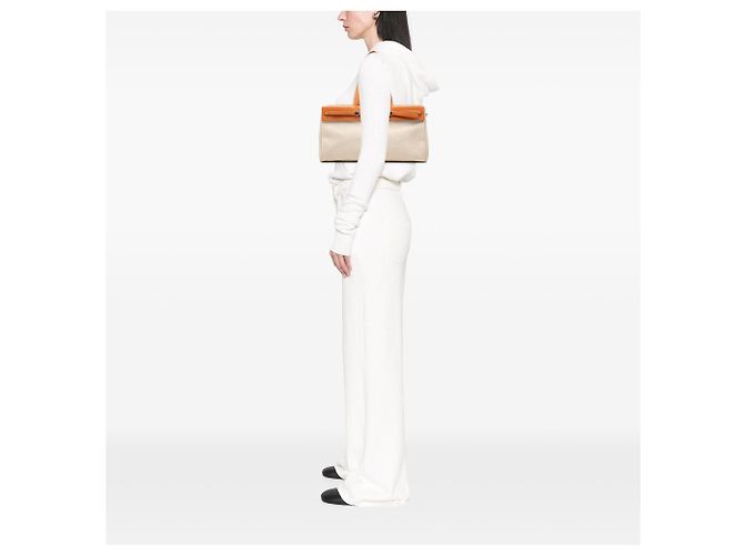Hermès Brown Toile Herbag Cabas MM Braun - Ansicht 8