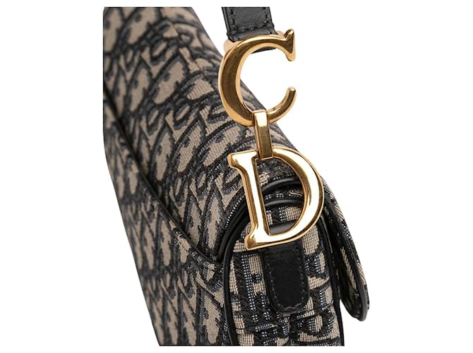 Saddle Borsa a sella mini obliqua blu Dior Blu navy - vista 8