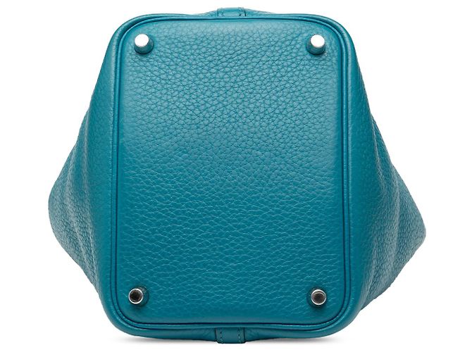 Hermès Picotin Lock 18 in Pelle Clemence Blu - vista 3