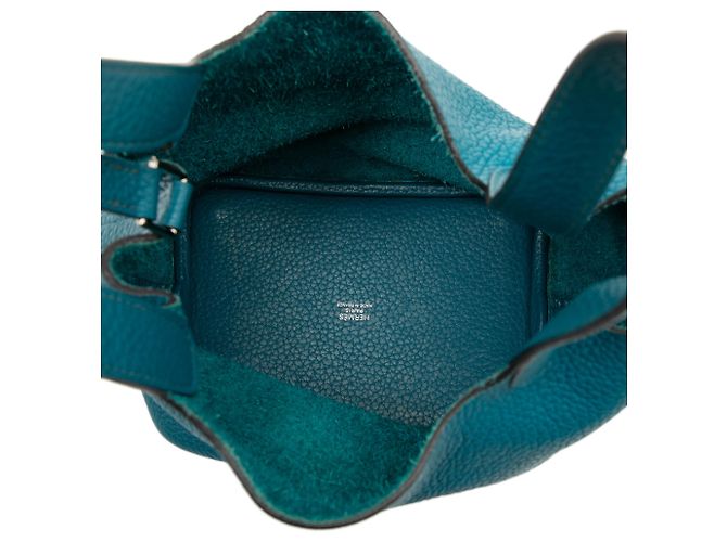 Hermès Picotin Lock 18 in Pelle Clemence Blu - vista 4