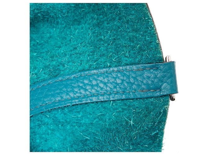 Hermès Picotin Lock 18 in Pelle Clemence Blu - vista 7