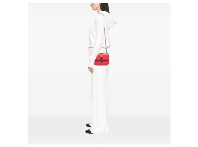 Valentino Piccola Borsa Crossbody Glam Lock Rockstud Rosa - vista 11