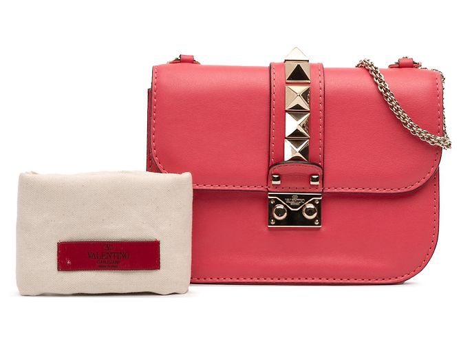 Valentino Piccola Borsa Crossbody Glam Lock Rockstud Rosa - vista 12