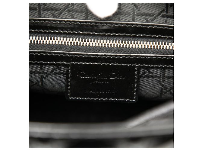 Dior Nero Grande Borsa in Pelle Laccata Cannage Lady Dior - vista 5