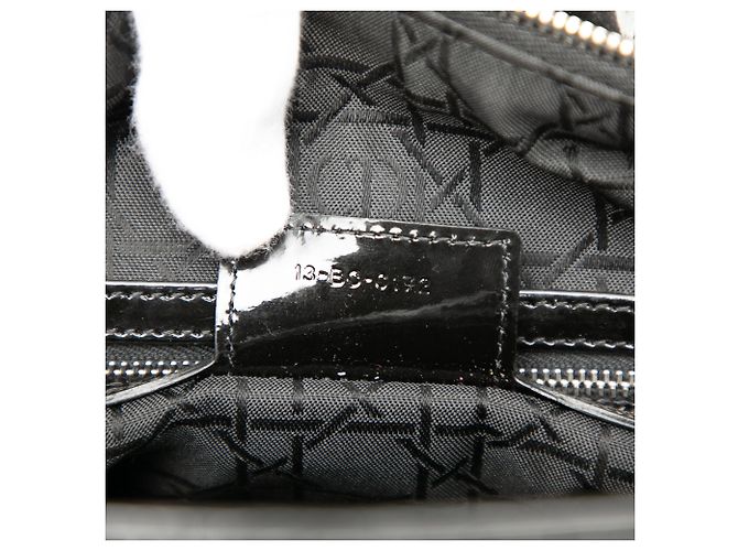 Dior Nero Grande Borsa in Pelle Laccata Cannage Lady Dior - vista 6