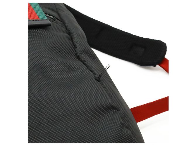 GUCCI Techno Canvas Rucksack Schwarz Rot Grün Marineblau - Ansicht 10