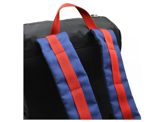 GUCCI Techno Canvas Rucksack Schwarz Rot Grün Marineblau - Ansicht 5