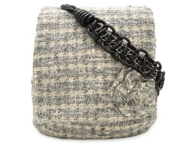 Borsa a spalla in tweed Camelia di Chanel Marrone Nero Multicolore - vista 2