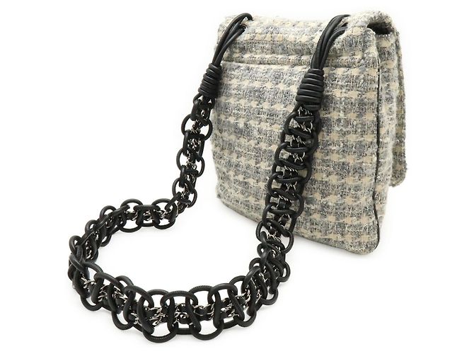Borsa a spalla in tweed Camelia di Chanel Marrone Nero Multicolore - vista 3