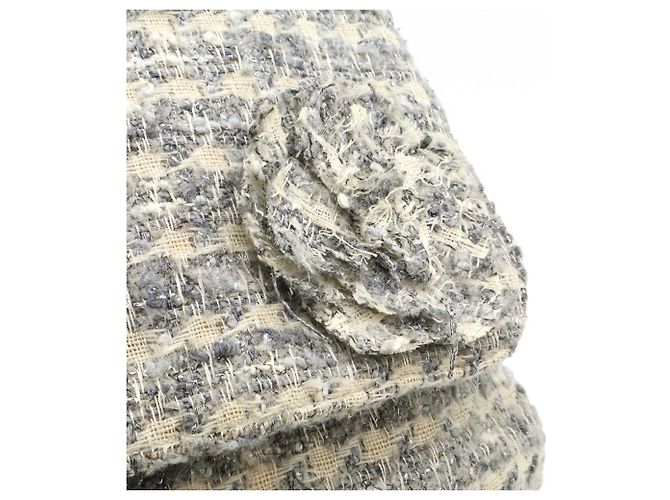 Borsa a spalla in tweed Camelia di Chanel Marrone Nero Multicolore - vista 9