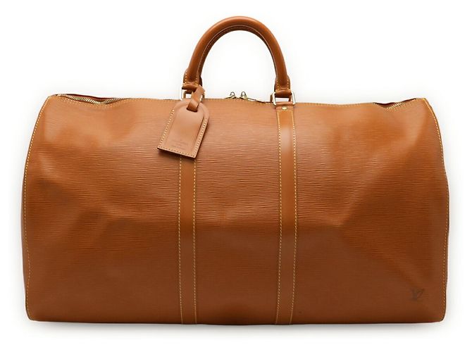 Borsa Boston Keepall 55 in pelle Epi Louis Vuitton Marrone D'oro - vista 2