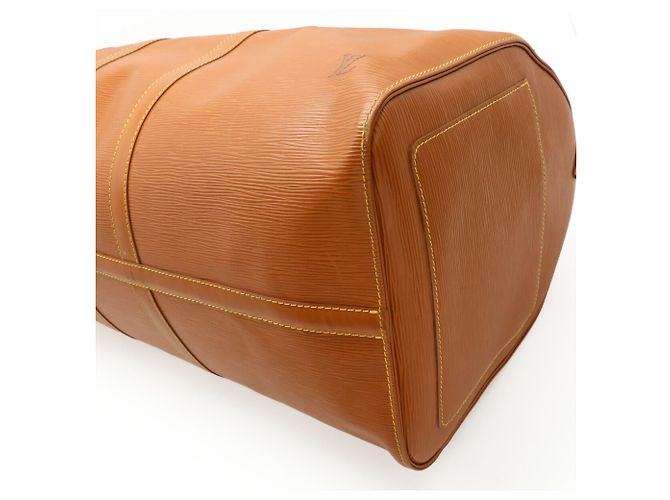 Borsa Boston Keepall 55 in pelle Epi Louis Vuitton Marrone D'oro - vista 4
