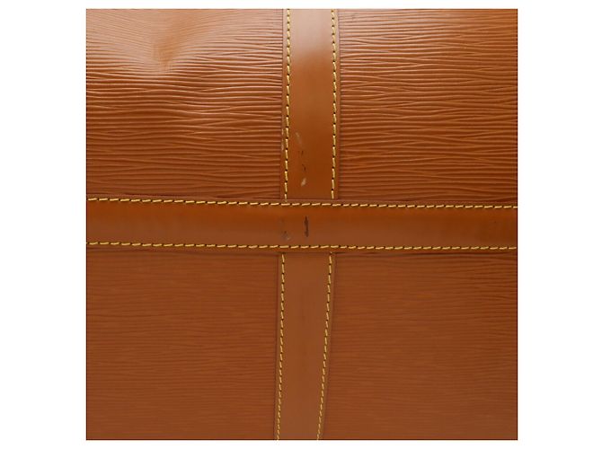Borsa Boston Keepall 55 in pelle Epi Louis Vuitton Marrone D'oro - vista 5