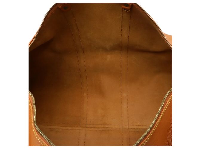 Borsa Boston Keepall 55 in pelle Epi Louis Vuitton Marrone D'oro - vista 9