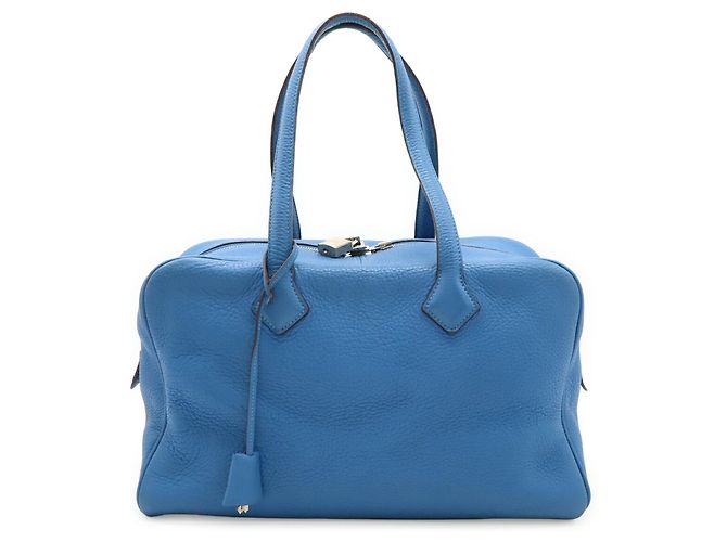 Borsa Hermès Victoria II 35 in Blu Paradiso - vista 2