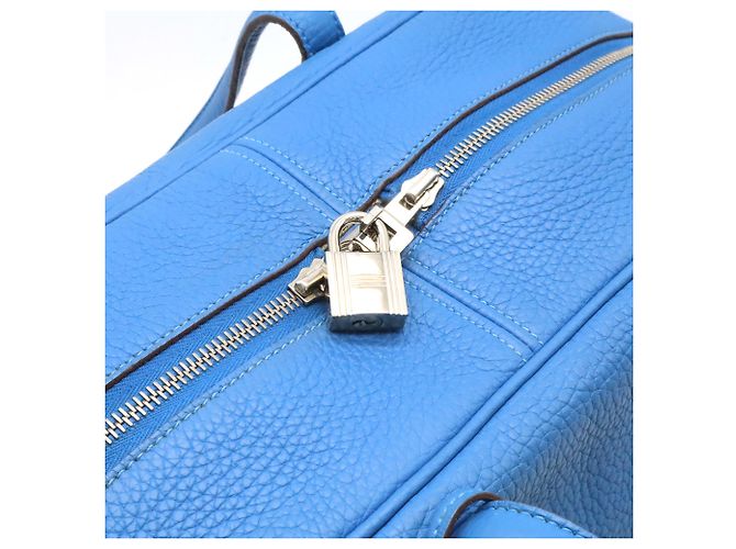 Borsa Hermès Victoria II 35 in Blu Paradiso - vista 6