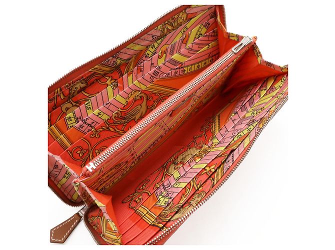 Billetera redonda larga Azap de seda Hermès Rosa - vista 6
