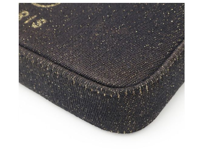 Cartera de cadena y bolso de hombro Chanel Deauville Dorado Azul marino - vista 4