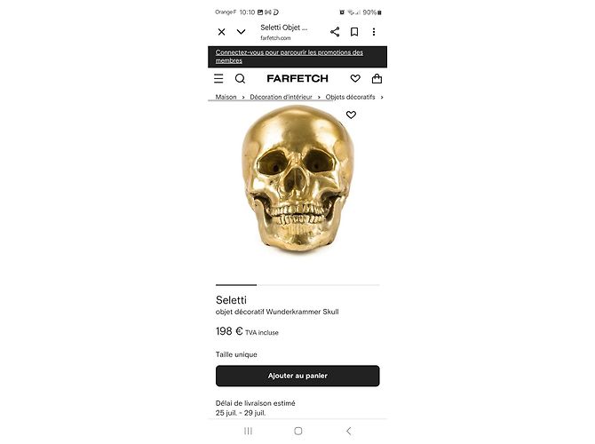 Autre Marque Teschio SELETTI Dorato D'oro - vista 14
