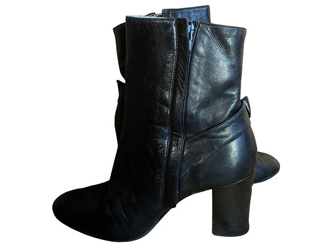 Botines de cuero negro con tacón – Thierry Mugler ✨ - vista 4