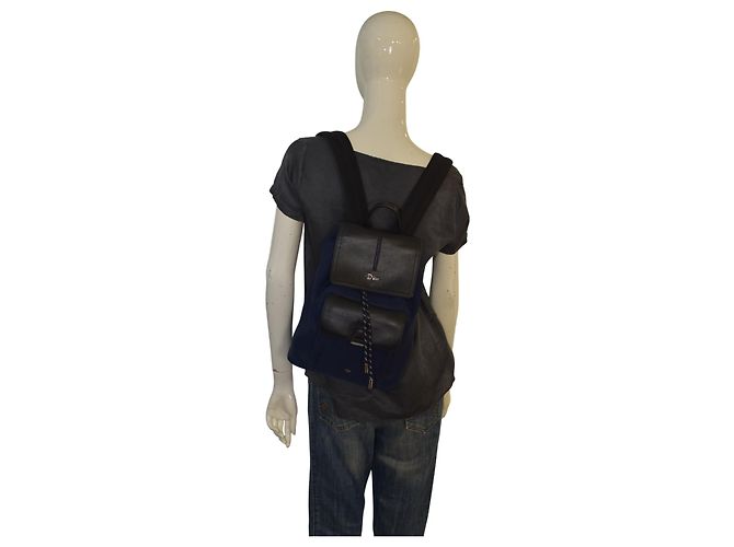 Be Dior Zaino B‑Motion Christian Dior 1MOBA062XVO – Nylon e pelle blu navy/nero unisex - vista 16